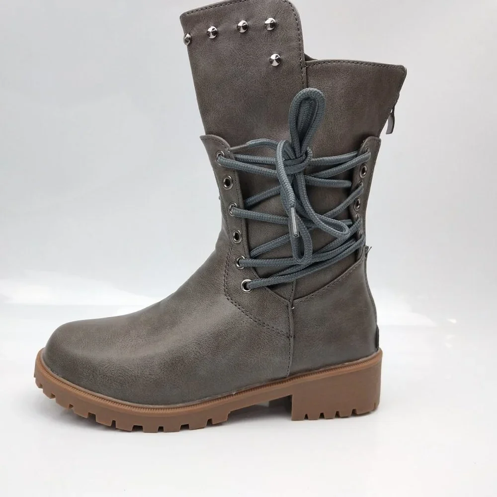 Studded Low Heel Rider Boots - Picture 2 of 6